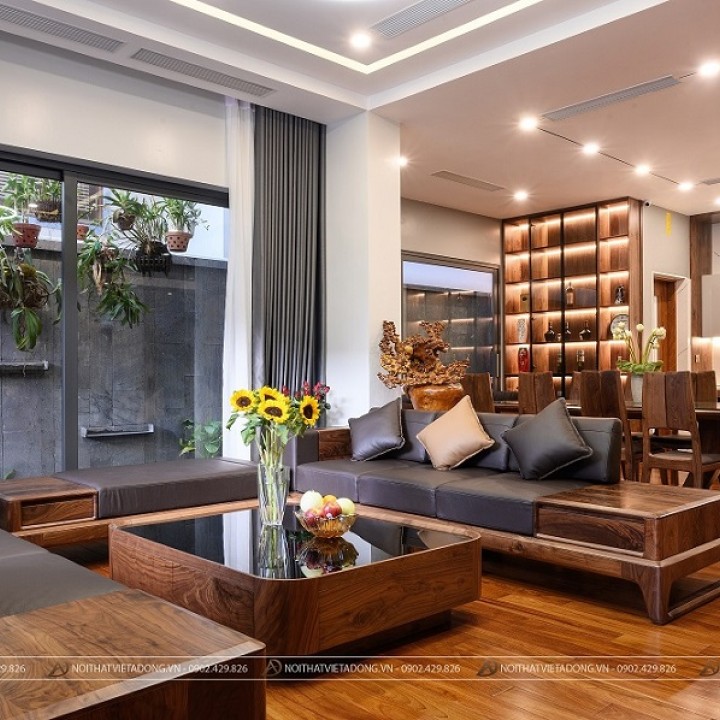 Sofa gỗ óc chó SF-03